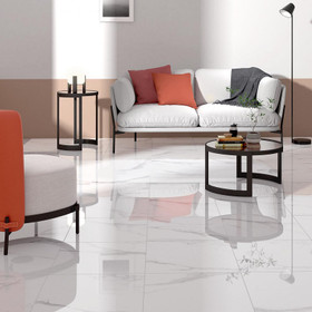 Marmore Pothos White kiiltävä 60x60 cm seinä- ja lattialaatta