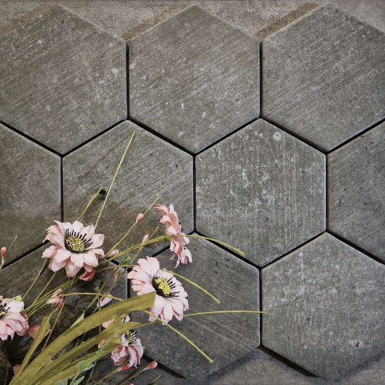 Molna Basalt Hex matta 10x11,6 cm seinä- ja lattialaatta