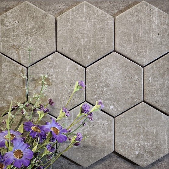 Molna Gris Hex matta 10x11,6 cm seinä- ja lattialaatta