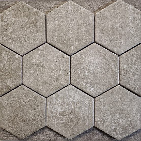 Molna Gris Hex matta 10x11,6 cm seinä- ja lattialaatta