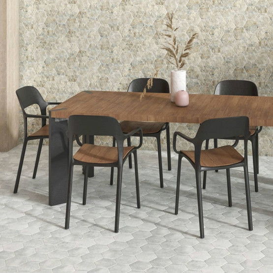 Neptune Hex White matta 14x16 cm seinä- ja lattialaatta