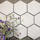 Toya Marble White Hex matta 10x11,6 cm seinä- ja lattialaatta