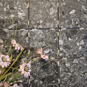 Voila Terrazzo Antracite matta 10x10 cm lattialaatta