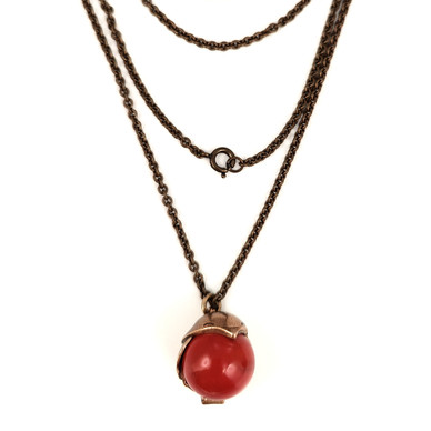 Kalevala Koru ,(iso) punainen  Tintti Riipus ,  kaulakoru ,Pronssia