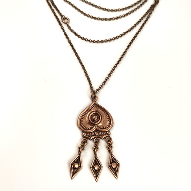 Kalevala Koru | Herttalehti Riipus | Kaulakoru |  pronssia