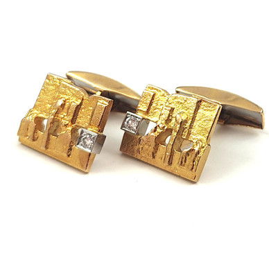 Lapponia | Björn Weckström |Jääriite kalvosinnapit 0,10ct | 14k kultaa