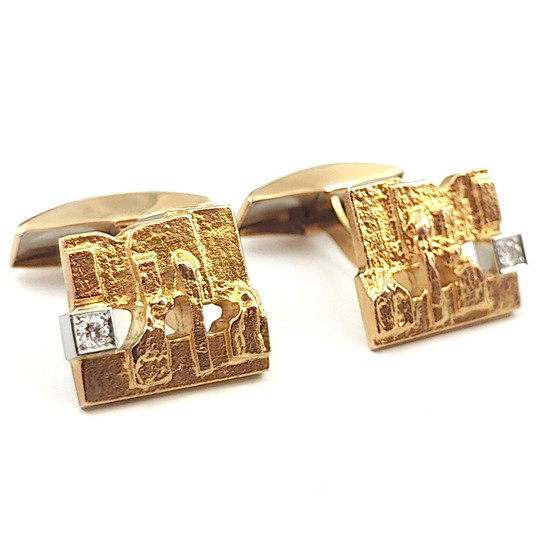 Lapponia | Björn Weckström |Jääriite kalvosinnapit 0,10ct | 14k kultaa