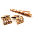 Lapponia | JÄÄRIITE kalvosinnapit + solmioneula | timantit yht.0,15ct | 585 kultaa