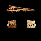 Lapponia | JÄÄRIITE kalvosinnapit + solmioneula | timantit yht.0,15ct | 585 kultaa