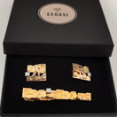 Lapponia | JÄÄRIITE kalvosinnapit + solmioneula | timantit yht.0,15ct | 585 kultaa