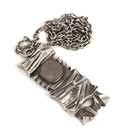 Turun Hopea oy | Pentti Sarpaneva | Kelo -Riipus | Ruusukvartsi kaulakoru |Hopeaa 