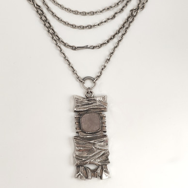 Turun Hopea oy | Pentti Sarpaneva | Kelo -Riipus | Ruusukvartsi kaulakoru |Hopeaa 