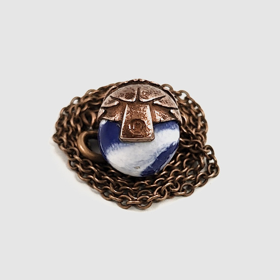Kalevala Koru |  (pieni)Tintti riipus | sini-valkoinen kivi | Kaulakoru Pronssia