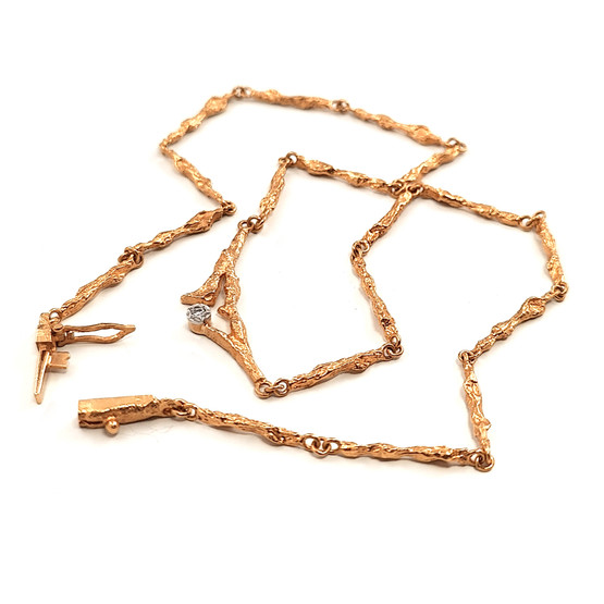 Lapponia | Björn Weckström| ´KEVÄTKASTE´ Kääty |0.02ct | kaulakoru | 18k Kultaa