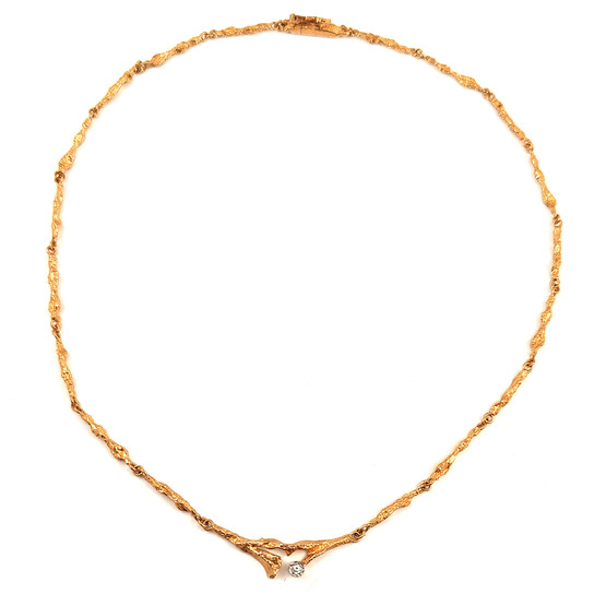 Lapponia | Björn Weckström| ´KEVÄTKASTE´ Kääty |0.02ct | kaulakoru | 18k Kultaa