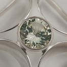 Kultasepät Salovaara ky |  K.Sara |  Riipus, vihreällä kivellä | Kaulakoru Hopeaa