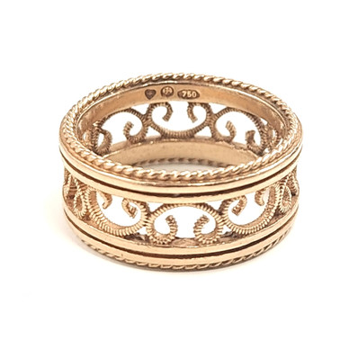 Kalevala koru | 16,5mm | Filigraani sormus| 18k kultaa 