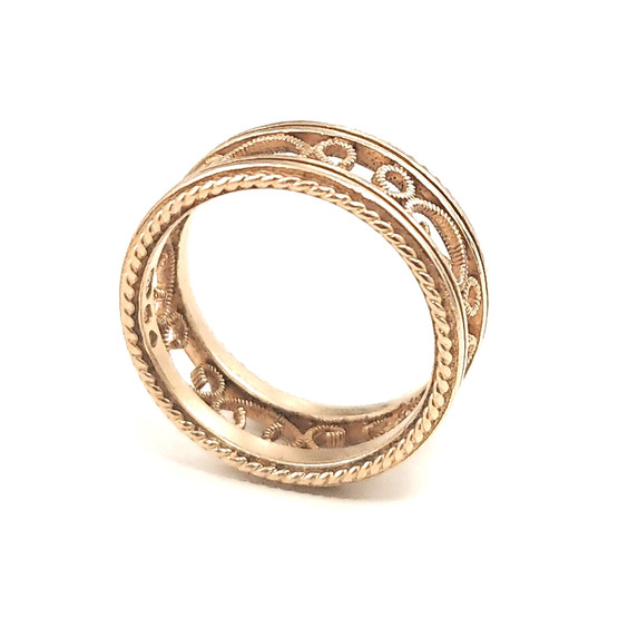 Kalevala koru | 16,5mm | Filigraani sormus| 18k kultaa 