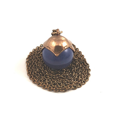 Kalevala Koru | (iso) sininen Tintti Riipus | kaulakoru  Pronssia