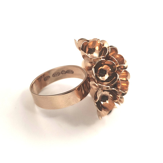 NW | Liisa Vitali | Kevät Sormus | 16-kukkaa | 14k kultaa  -73