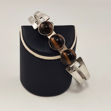 Turun Hopea oy | Rannekoru | 3x Tiikerinsilmä |  Hopeaa -61