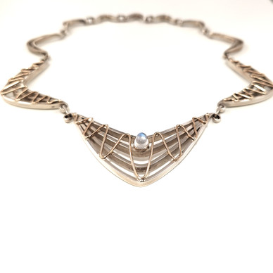 Swedish vintage jewelry | RAY URBAN | Necklace | Moonstone | Sterling -54