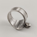 Kalevala koru |  Sydän -Sormus | heiluvalla sydämellä | Hopeaa  