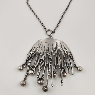 Pentti Sarpaneva |Todella kookas Riipus | Kaulakoru | 830 Hopeaa -72