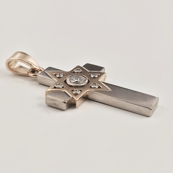 Huikea Ristiriipus Timanteilla | yht 0,47ct  | 585 Kultaa 