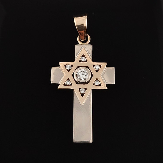 Huikea Ristiriipus Timanteilla | yht 0,47ct  | 585 Kultaa 