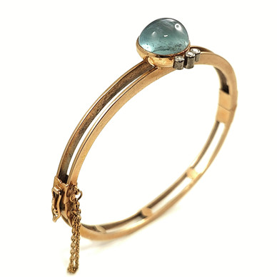 Kauniskoru | Bracelet with diamonds & blue stone | 585 Gold -75
