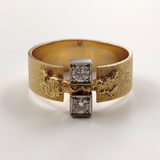 Lapponia | Björn Weckström | TIMANTTISILTA -Sormus | Timantit 0,21ct | 18k Kultaa -70 