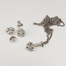 Säihkyvä korusetti | korvakorut &  kaulakoru |  925 Hopeaa