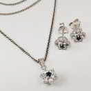 Säihkyvä korusetti | korvakorut &  kaulakoru |  925 Hopeaa