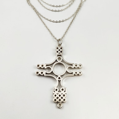 Kultasepät Salovaara ky | K.Sara |(iso) RistiRiipus | Kaulakoru | 925 Hopeaa