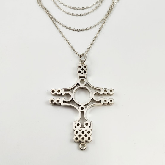 Kultasepät Salovaara ky | K.Sara |(iso) RistiRiipus | Kaulakoru | 925 Hopeaa