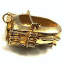 MEXICO | Atsteekkien soturinaamio  Solki | Kullattu Rintakoru / Riipus | 925 Hopeaa 