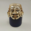 MEXICO | Atsteekkien soturinaamio  Solki | Kullattu Rintakoru / Riipus | 925 Hopeaa 