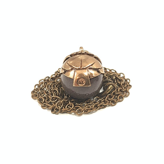 Kalevala Koru |(pieni) Tintti riipus | ruskea kivi | Kaulakoru | Pronssia