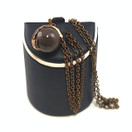 Kalevala Koru |(pieni) Tintti riipus | ruskea kivi | Kaulakoru | Pronssia