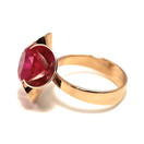 Kupittaan kulta oy | Elis Kauppi | Sormus Punaisella kivellä | 585 kultaa -73