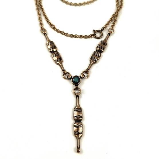 Kalevala Koru | Kehrääjä -kääty | Kaulakoru spektroliitilla | Pronssia