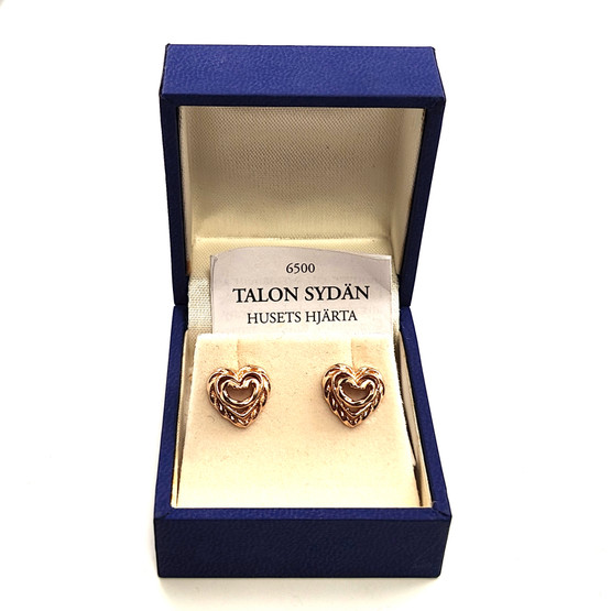 Kalevala koru | Talon sydän Korvakorut | Tappikorvikset | 14k kultaa 