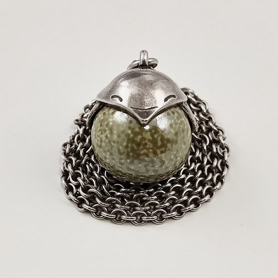 Kalevala Jewelry |  'BIRD' -Necklace | green ceramic stone | Sterling -95