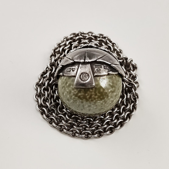 Kalevala Jewelry |  'BIRD' -Necklace | green ceramic stone | Sterling -95