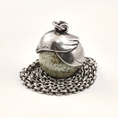 Kalevala Jewelry |  'BIRD' -Necklace | green ceramic stone | Sterling -95