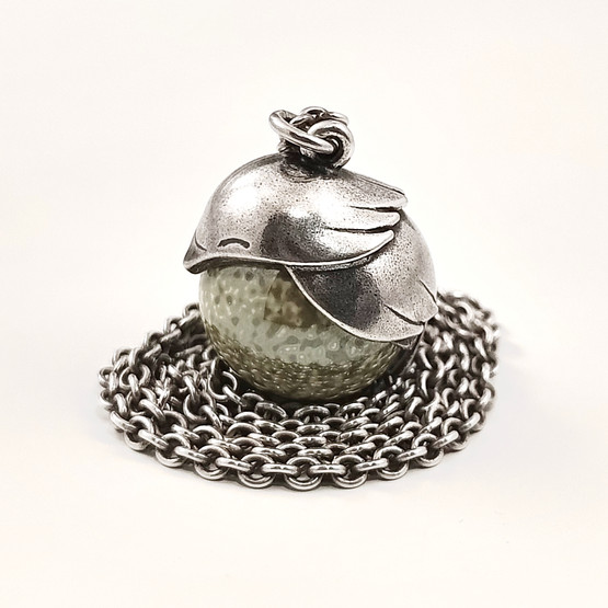 Kalevala Jewelry |  'BIRD' -Necklace | green ceramic stone | Sterling -95