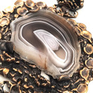 Turun Hopea oy | Pentti Sarpaneva | ( todella iso) Akaatti Riipus | kaulakoru  |Pronssia