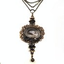 Turun Hopea oy | Pentti Sarpaneva | ( todella iso) Akaatti Riipus | kaulakoru  |Pronssia