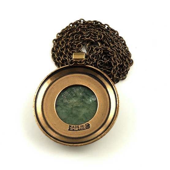 Kalevala jewelry | Pendant-1588 | Crome marble Necklace | Bronze